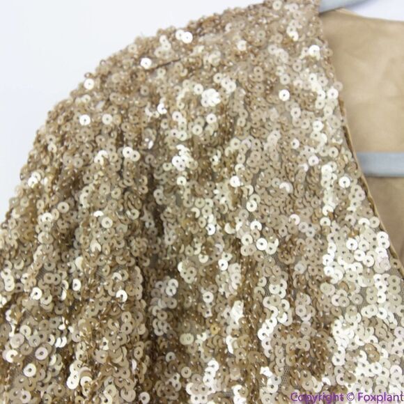 NEW Chico's gold Sequin long-sleeve Jacket blazer,‎ 0 (S/4) - Picture 10 of 16